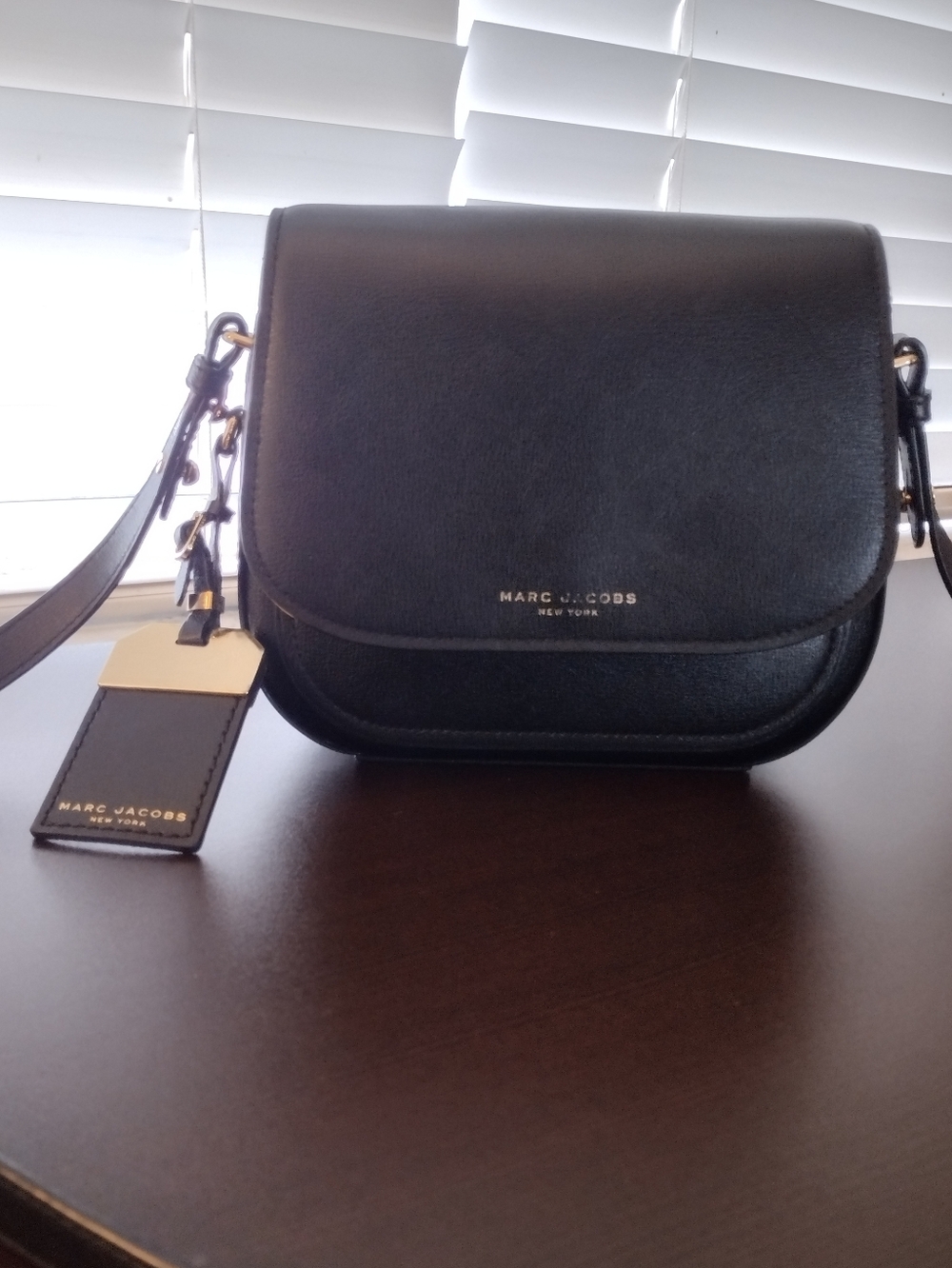 Marc Jacobs Mini Rider Black Leather Crossbody Bag With Gold Hardware - Picture 12 of 16